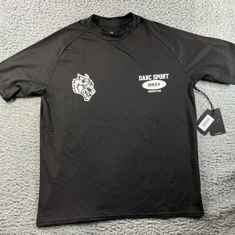 Darc Sport Gridiron Dry Wolf Raglan SS Tee Black XL NWT Performance Gym